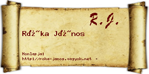 Róka János névjegykártya